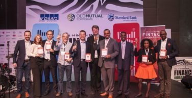 Cellulant’s Ken Njoroge (pictured far right) with the winners of the African FinTech 2016 in Johanesburg, South Africa at the conclusion of the Awards.