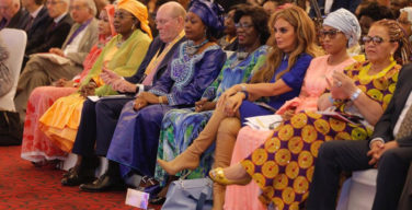 L-R FL-Chad, FL -Niger, Dr Frank, FL-Guinea, FL-CAR, Rasha Kelej, FL-Gambia, Chairperson of the National Council-Namibia