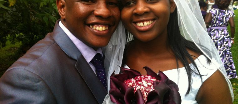 The couple at their wedding day